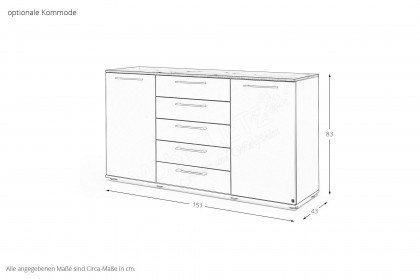 Madiva von Musterring - Schlafzimmer Balkeneiche - Lack manhattan