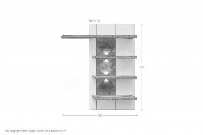 Minoa von Wohnconcept - Wandregal mit vier Ablageböden