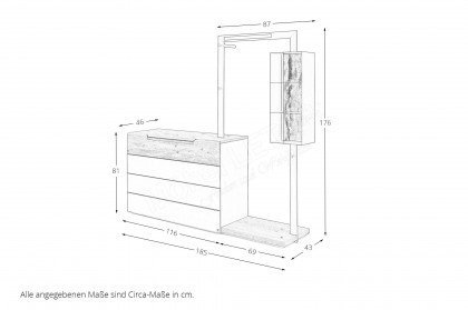 Jovanna von Musterring - Schubladenkommode mit Garderobe & Regal