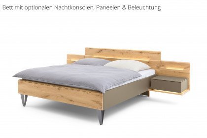 Jovanna von Musterring - Doppelbett mit Kopfteilhöhe ca. 98,5 cm fango - Eiche