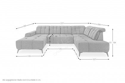 Sano von Benformato - XXL-Sofa rechts dunkelgrau