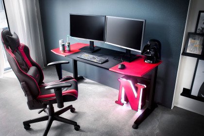 mcRacing Gam-Desk von MCA - Gaming Schreibtisch mit zweifarbiger Tischplatte