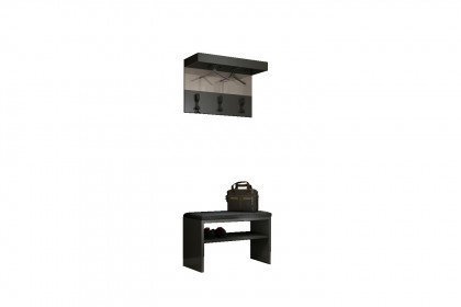 Modena Entree von Munari - Garderobe Metall anthrazit & Glas grau