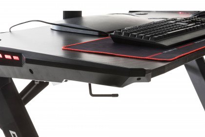 DX-Racer Desk von MCA - Gaming Schreibtisch Desk I mit farbiger LED-Leiste