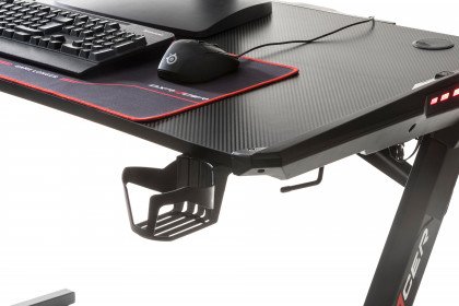 DX-Racer Desk von MCA - Gaming Schreibtisch Desk I mit farbiger LED-Leiste