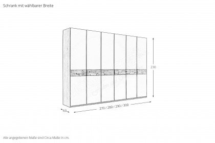 Minto 2.0 von Musterring - Schrank 270 taupe - Balkeneiche