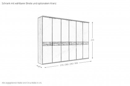 Minto 2.0 von Musterring - Schrank 270 taupe - Balkeneiche