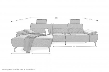 MR 270 von Musterring - Ecksofa links grau