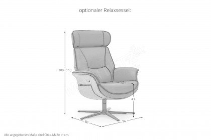 MR 270 von Musterring - Ledersofa rechts olive