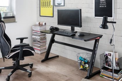 mcRacing Gaming Desk von MCA - Zockertisch mit Tischplatte im Carbon-Look