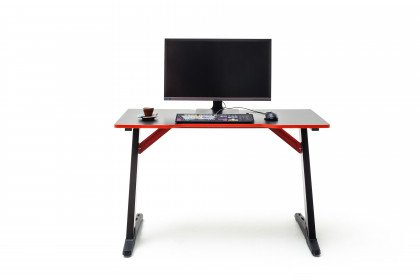 mcRacing Gaming Desk von MCA - Gaming Desk mit roten Absetzungen an der Tischkante