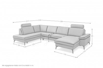 MR 285 von Musterring - Wohnlandschaft links smoke