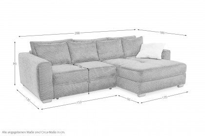 Kampen von Job - Ecksofa Variante rechts taupe