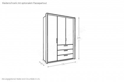 Nice4Home-F von Rauch Orange - Kombi-Kleiderschrank weiß mit Spiegel