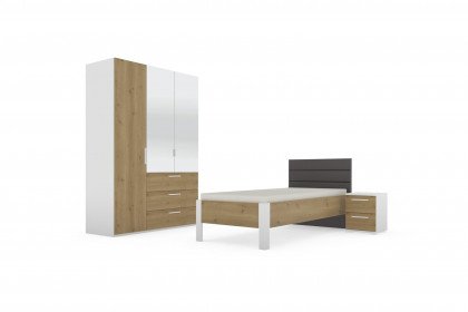 Nice4Home-F von Rauch Orange - Single-Schlafzimmer Asteiche - weiß