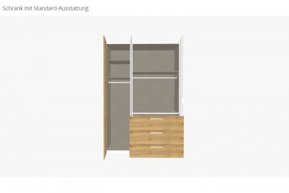 Nice4Home-F von Rauch Orange - Single-Schlafzimmer Asteiche - weiß