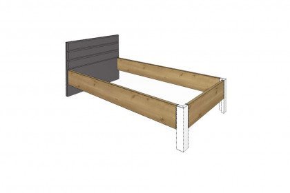 Nice4Home-F von Rauch Orange - Single-Schlafzimmer Asteiche - weiß