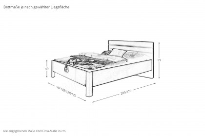 Nice4Home-F von Rauch Orange - Bett weiß mit Kunstleder-Kopfteilpolster