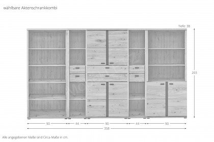 Sonos von Innostyle -  Büromöbelset in Old Artisan Eiche/ Altesche