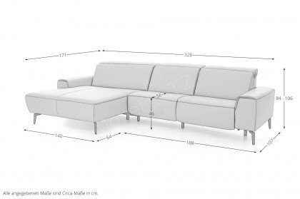 MR 1320 von Musterring - Ledersofa Variante links pearl