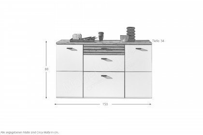 Fresno von Wohnconcept - Hänge-Schuhschrank weiß/ Artisan Eiche
