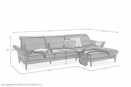 MR 1350 von Musterring - Ecksofa Variante rechts graphit