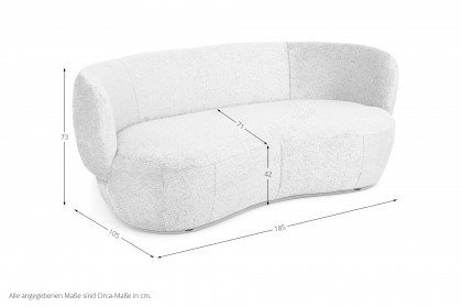 Lopez von GUTMANN - Sofa 2-sitzig grau