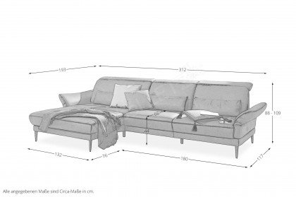 MR 1350 von Musterring - Ecksofa Variante links graphit