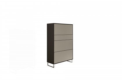 Kara-Frame-Dielen von Musterring - Garderobenset Eiche graphit/ Lack platingrau