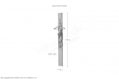 Kara-Frame-Dielen von Musterring - Garderobenset Eiche graphit/ Lack platingrau