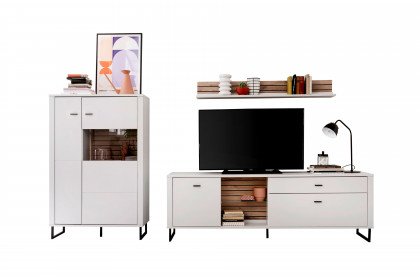 Louisiana von MCA furniture - Wohnwand modern white/ Viking oak