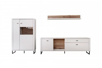 Louisiana von MCA furniture - Wohnwand modern white/ Viking oak