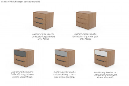 Incasa Onema von Decker - Bett Kernbuche natur mit Zierausfräsungen