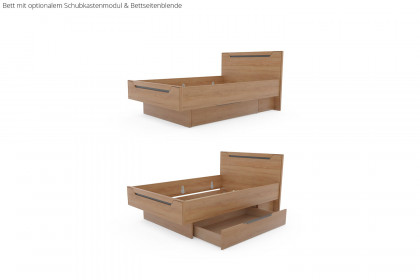 Incasa Onema von Decker - Bett Kernbuche natur mit Zierausfräsungen