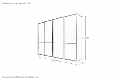 Boston von Wiemann - Synchron-Schwebetürenschrank weiß mit viel Zubehör