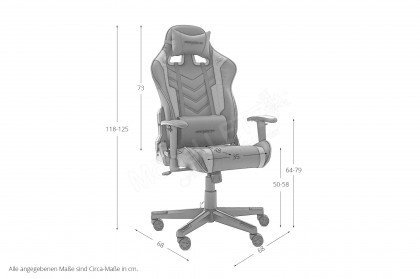 DX-Racer OK132  von MCA - Gamingstuhl mit 2D Armlehnen