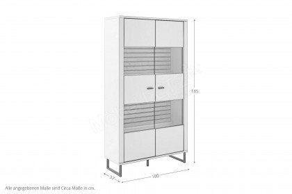 Louisiana von MCA furniture - Vitrine mit Metallkufen in Anthrazit