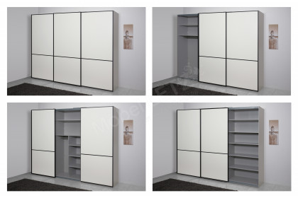Boston von Wiemann - Schrank 300 mit Dämpfung, vielen Böden & Kleiderstangen
