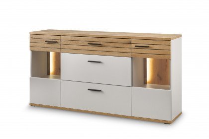 Quincy von set one by Musterring - Sideboard ZAMK02 lichtgrau/ Eiche