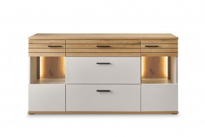 Quincy von set one by Musterring - Sideboard ZAMK02 lichtgrau/ Eiche