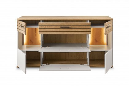 Quincy von set one by Musterring - Sideboard ZAMK02 lichtgrau/ Eiche