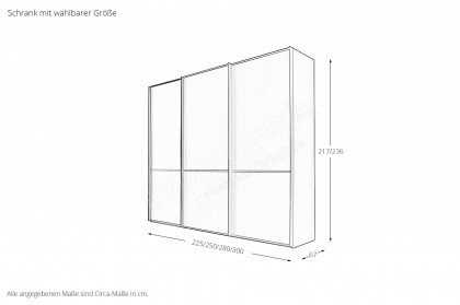 Boston von Wiemann - Schwebetürenschrank champagner mit Ordnungssystem