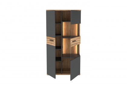 Quincy von set one by Musterring - Highboard ZAMV03 anthrazit/ Eiche