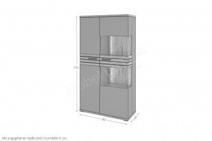 Quincy von set one by Musterring - Highboard ZAMV03 anthrazit/ Eiche