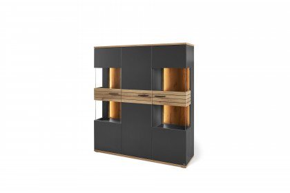 Quincy von set one by Musterring - Highboard ZAMV05 anthrazit/ Eiche