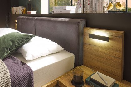 Trattino von POL Power - Bett mit Nakos & Paneel-Beleuchtung Eiche Flagstaff