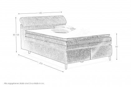 Diva von Jockenhöfer - Boxspringbett 140 anthrazit
