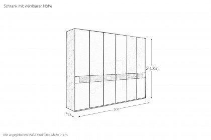 San Francisco von Musterring - Schrank Eiche bianco - Glas champagner