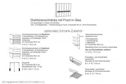 San Francisco von Musterring - Schrank Eiche bianco - Glas champagner