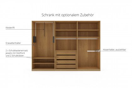 San Francisco von Musterring - Kleiderschrank Front Glas - Holz mit Rillen